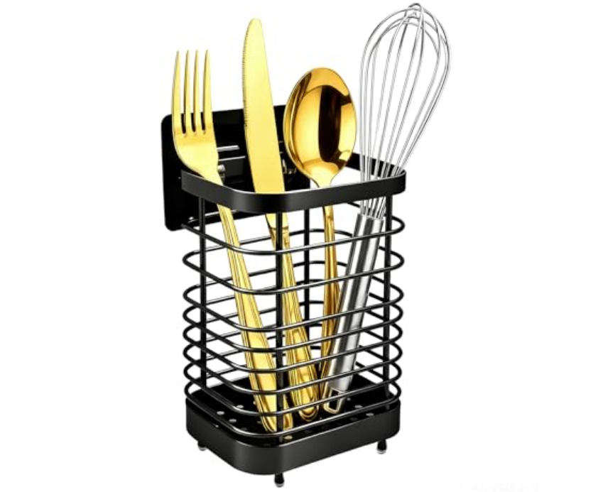 self-adhesive utensil holder no-drill kitchen countertop cutlery storage