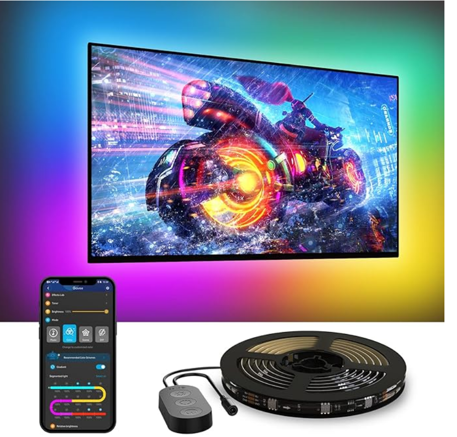 LED strip lights for living room - renter-friendly decor under $25
